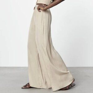 NWT ZARA FLOWING PALAZZO PANTS M